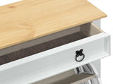 Shoe Cabinet Corona White 99 x 32 x 138 cm Solid Pine Wood 42024955