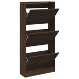 Shoe Cabinet Brown Oak 60x21x125.5 cm Engineered Wood 839902