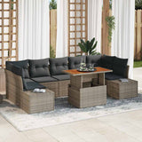 Garden Sofa Set with Storage 8 pcs Grey Poly rattan 3358666