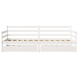 Daybed with Drawers without Mattress White 90x200 cm Solid Wood 3302060