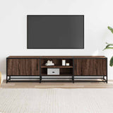 TV Cabinet Brown Oak 160x35x41 cm Engineered Wood and Metal 848848