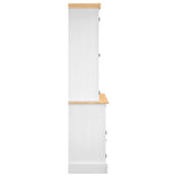 Highboard Corona White 112x43x196 cm Solid Wood Mexican Pine 355086