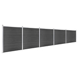 Fence Panel Set WPC 872x186 cm Black 3070432