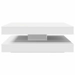 ZNTS Coffee Table 360-Degree Rotatable White 90x90x34.5 cm 3321351