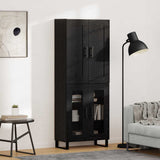 Highboard Black Oak 69.5 x 34 x 180 cm Engineered Wood 3403194