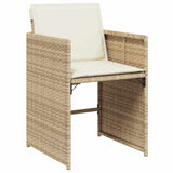 17 Piece Garden Dining Set with Cushions Beige Poly Rattan 3211252