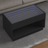 ZNTS Coffee Table with Infinity LED Black 90x50x50 cm 847666