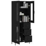 Highboard Black 69.5x34x180 cm Engineered Wood 3198594