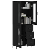 Highboard Black 69.5x34x180 cm Engineered Wood 3198594