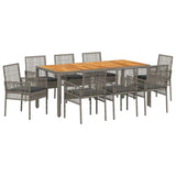 Garden Dining Set 9 pcs Grey Poly rattan 3334914