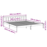 Extra Long Bed Frame without Mattress White 200x220 cm Solid Wood Pine 852455