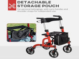 Lightweight Walking Frame, Folding Rollator Walker with Seat and Backrest, Red T3398P555098