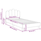 Children's Bed Frame with Headboard Black 90 x 200 cm Fabric 42011061
