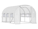 Walk-in Polytunnel Greenhouse Green House with Roll-up Sidewalls, UV-resistant PE Cover, 3 x 2 x 2m, T3398P317759