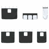 Kids'Loft Bed Frame with Curtains Black 100 x 190 cm 42020791