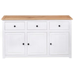 ZNTS Sideboard White 135x40x80 cm Solid Pinewood Panama Range 282705