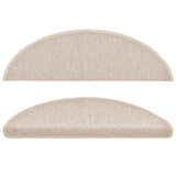 Stair Mats 15 pcs 56x17x3 cm Taupe Half Round 133882