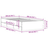 Bed Frame with Drawers without Mattress Grey Sonoma 100x200 cm 3207292
