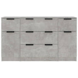 3 Piece Sideboard Set Concrete Grey Engineered Wood 3115823