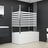 Bath Enclosure 120x68x130 cm Tempered Glass Stripe 146226