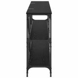 Console Table Black Oak 180 x 30 x 75 cm Engineered Wood 881907