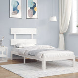 Bed Frame without Mattress White 100x200 cm Solid Wood Pine 3193522