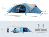 3000mm Waterproof Camping Tent for 5-6 Man, Family Tent Porch and Sewn in Groundsheet, Portable T3398P349026