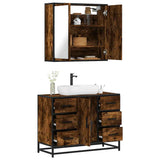2 Piece Bathroom Furniture Set Smoked Oak Engineered Wood 3300902