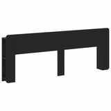 Headboard Cabinet with Storage Black Engineered Wood 8001229