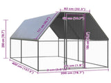 Outdoor Chicken Cage 2x4x2 m Galvanised Steel 3154371