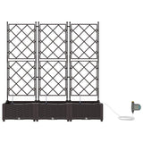 Garden Planter 3 pcs Brown 120 x 40 x 126 cm PP 42002829