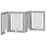 Foldable Dog Gate with Stands 4 pcs Grey Sonoma 321 cm 892046