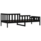 Day Bed without Mattress Black 80x200 cm Solid Wood Pine 840369