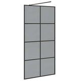 Walk-in Shower Wall Black 100 x 195 cm Tempered Glass 42022049