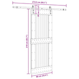 Sliding Door NARVIK Natural and Black 90 x 210 cm 3445308