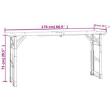 Folding Beer Table 170x50x75/105 cm Solid Wood Fir 363114