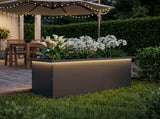 Garden Planter with LED Black 30 x 80 x 30 cm Steel 8008098