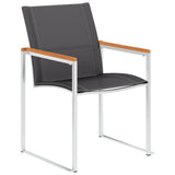 Garden Chairs 4 pcs Textilene and Stainless Steel Grey 46496