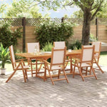 ZNTS 7 Piece Garden Dining Set Solid Wood Acacia and Textilene 3279278