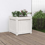 Garden Planter White 40x40x40 cm Solid Wood Pine 837406