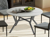 Dining Table, Round Kitchen Table with Black Legs, Anti-slip Foot Pads for Living Room, Dining Room T3398P423529