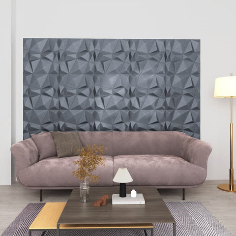 3D Wall Panels 48 pcs 50x50 cm Diamond Grey 12 m² 150920