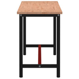 Workbench 200x55x81.5 cm Solid Wood Beech and Metal 3188907