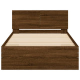 Bed Frame without Mattress with LED Lights Brown Oak 100x200 cm 838805