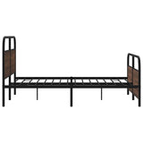 Metal Bed Frame without Mattress Brown Oak 150x200 cm King Size 3318663