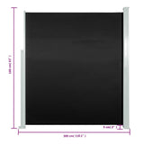 Patio Retractable Side Awning 160x300 cm Black 317880