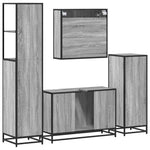 ZNTS 4 Piece Bathroom Furniture Set Grey Sonoma Engineered Wood 3301283