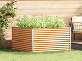 Garden Raised Bed Light Brown 98 x 100 x 68 cm Galvanised Steel 42017366