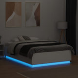 Bed Frame with LED without Mattress White 120x190 cm Small Double 3209653