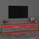 TV Cabinet with LED Lights Grey Sonoma 210x35x40 cm 3152736